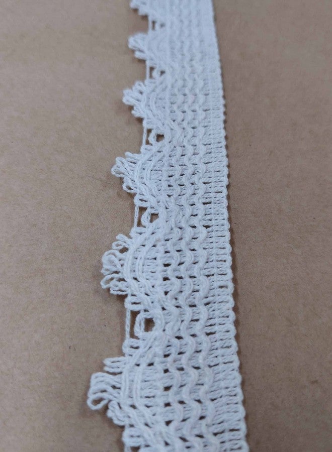 Mezin Cotton Mandir Gpo Lace Border for Dress, Kurtis, Dupatta, Bag, Craft and Decorations (9 mtr) (White) - Image 3